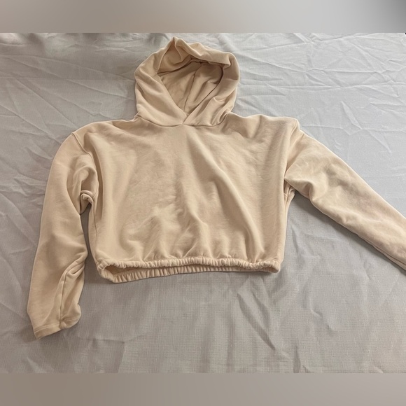 The Group Babaton - Cream Cropped Relaxed Hoodie - Medium - Picture 1 of 6